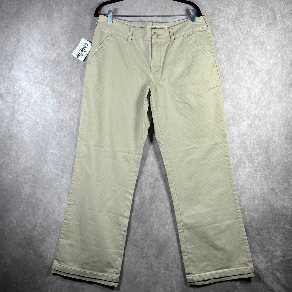 Cabela's Topanga Pants Womens Size 14 Pebblestone Chino Khakis Mid Rise Work NEW